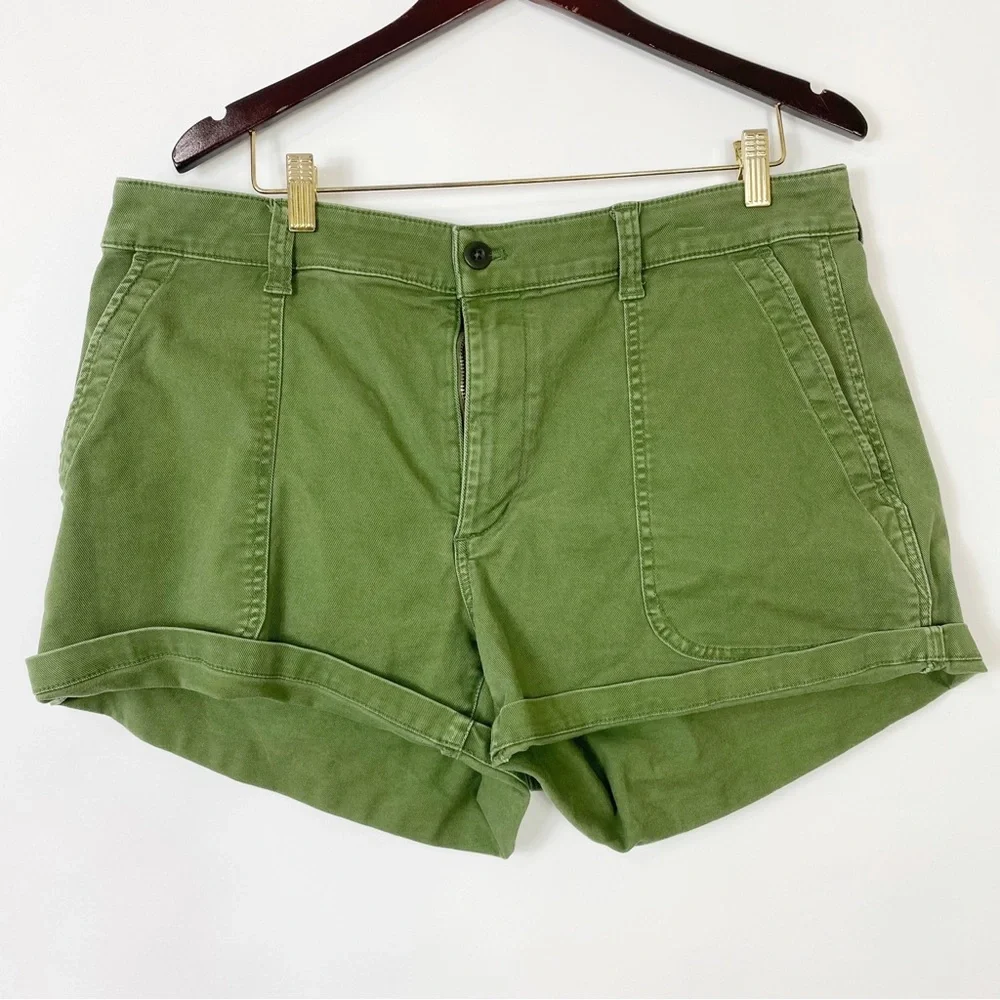 Madewell DarkGreen Women's Shorts Comfy  Casual Cute Sylish Soft Timeless Sz 14W - Picture 2 of 8